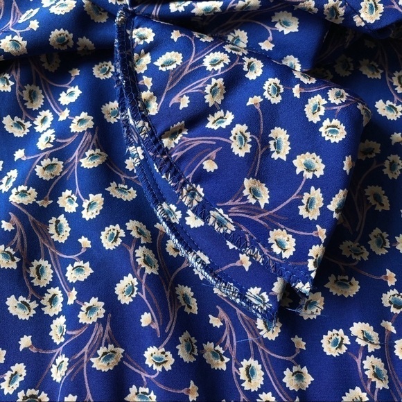 VTG 80S Blouse Adelaar Matson Liberty Ditsy Floral blouson shirt half sleeve L - Picture 7 of 14